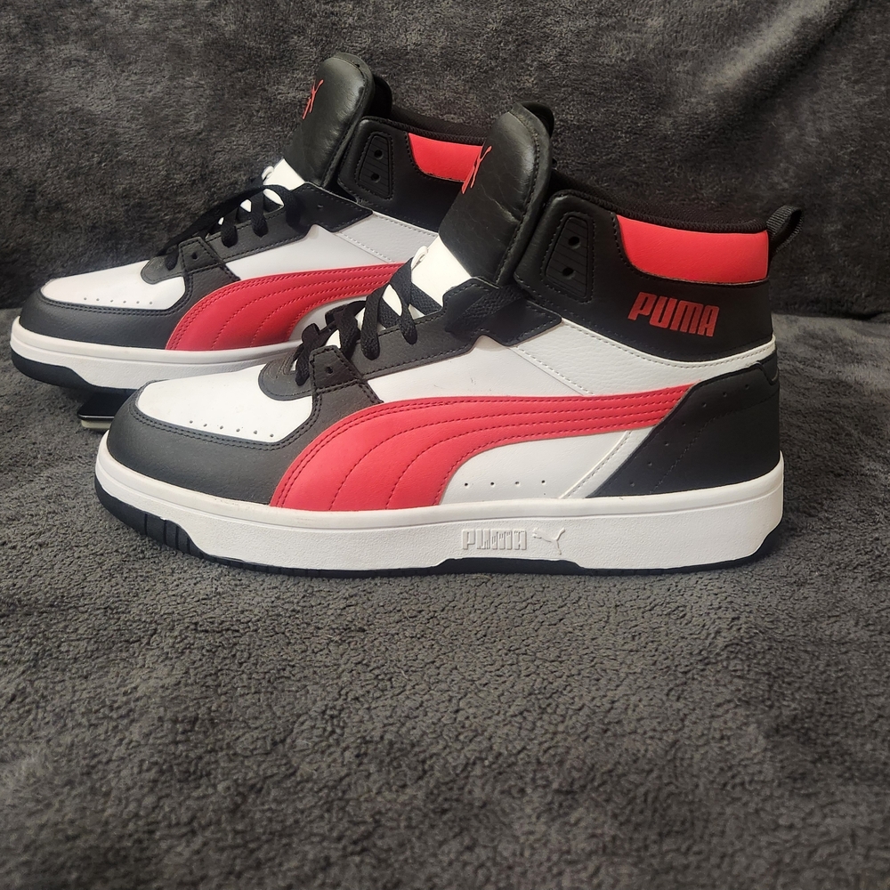 Puma Black, Red, and White High-Top Shoes